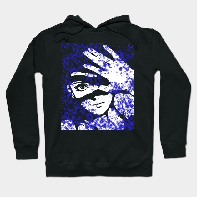 Punk Fashion Style Blue Glowing Girl Hoodie by Punk Fashion